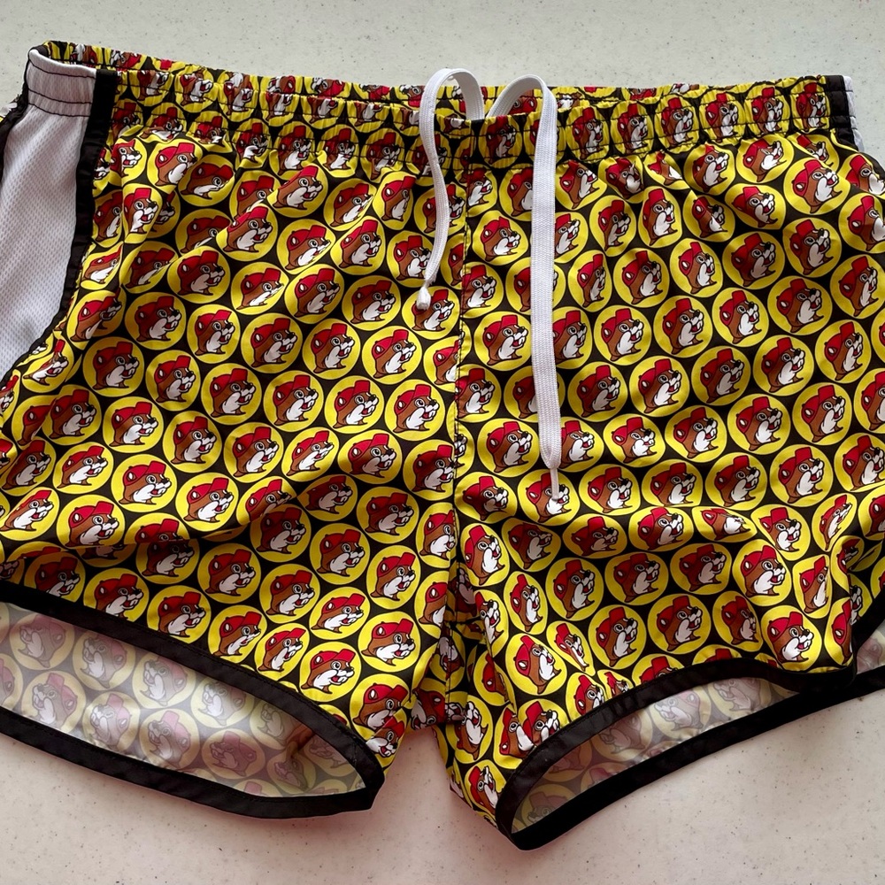Buc-ees Swim Shorts Womens XL Trunks Track Running with Liner All over Print